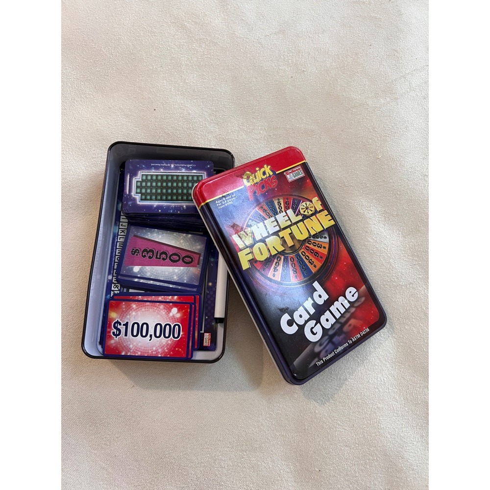 Wheel of Fortune Card Game Tin Edition Fun for Kids and Adults Quick Picks
